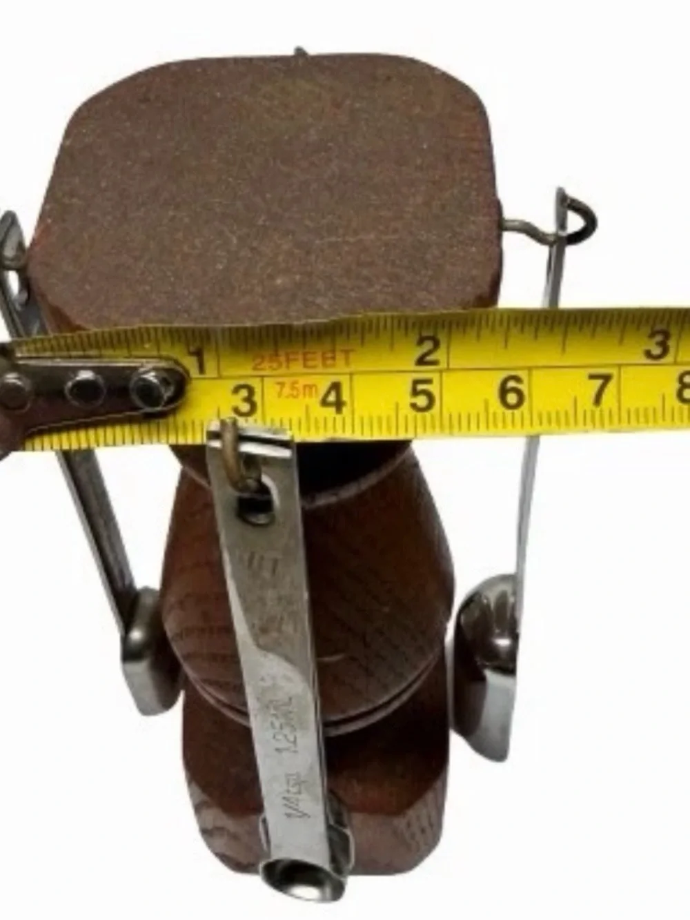 Vintage Wooden Measuring Spoon Stand Set Hanging Metal Spoons Kitchen Decor